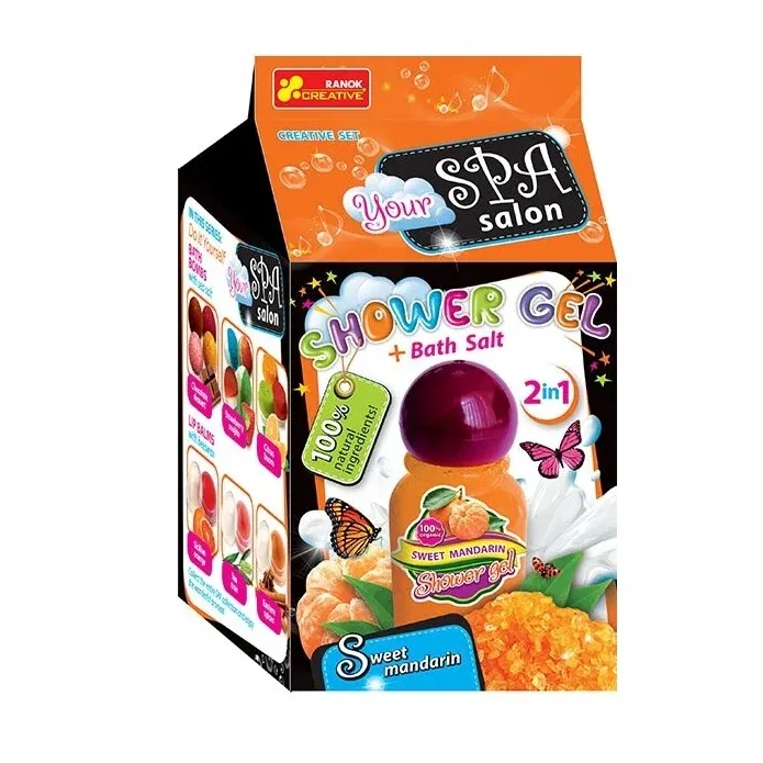 Ranok dušo želė ir vonios druska. Saldus mandarinas LT