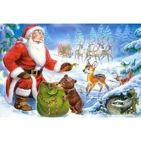 Castorland atvirukas - dėlionė 24 detalės  Santa and The Bear