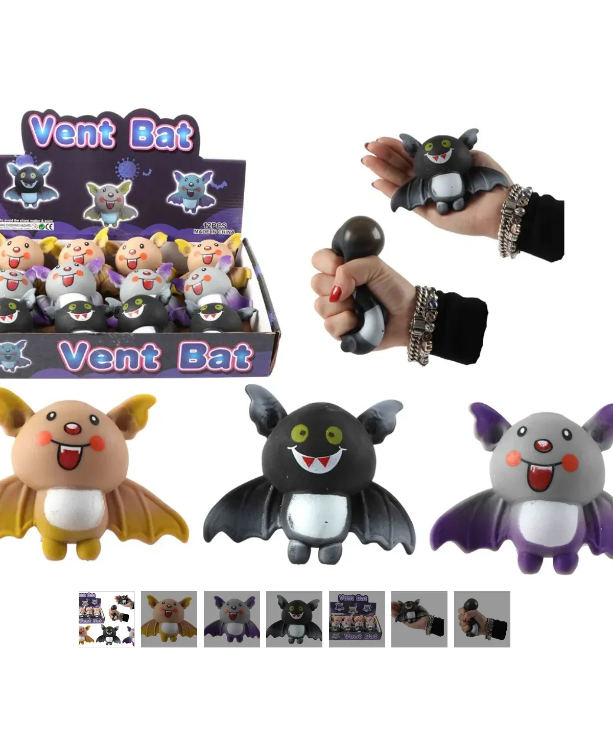 Antistresinis šikšnosparnis 10 cm suspaudžiamas