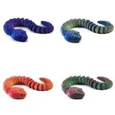 3D spausdinta lanksti gyvatė žaislas 60 cm