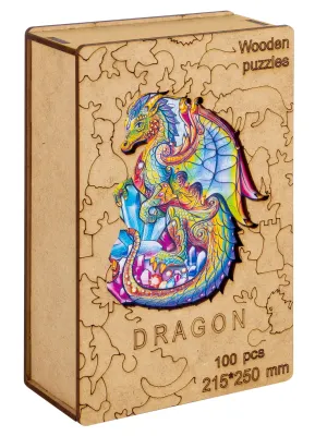 Medinė dėlionė Drakonas 100 detalių