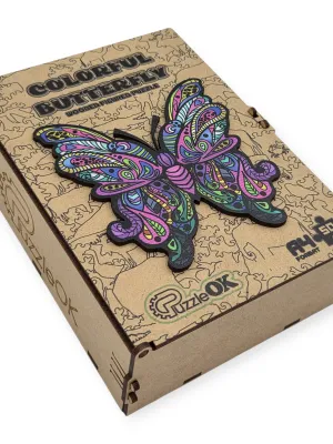 PUZZLEOK medinė dėlionė Spalvingas drugelis 68 det