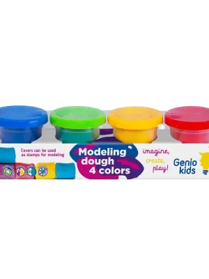 GENIO KIDS Natūralus plastilinas - modelinas, 4 spalvos