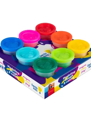 GENIO KIDS Natūralus plastilinas - modelinas, 8 spalvos