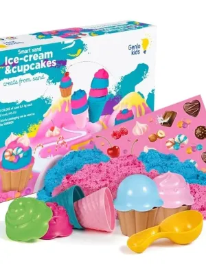 Genio kids rinkinys išmanusis smėlis Keksiukai ir ledai, 1 kg