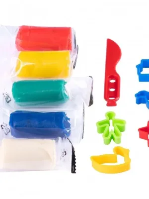 Genio kids plastilinas - modelinas 6 spalvos su formelėmis