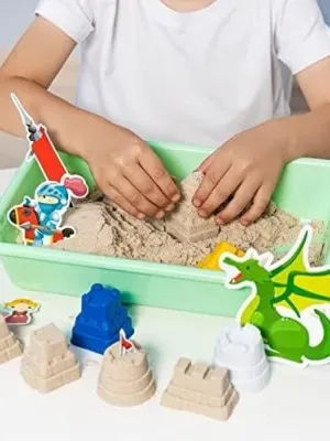 Genio kids rinkinys išmanusis smėlis Pasakų pilis su formelėmis, 1kg
