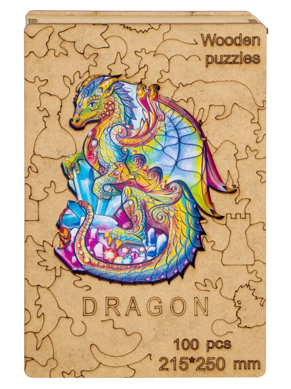 Produktas Medinė dėlionė Drakonas 100 detalių Paveikslėlis