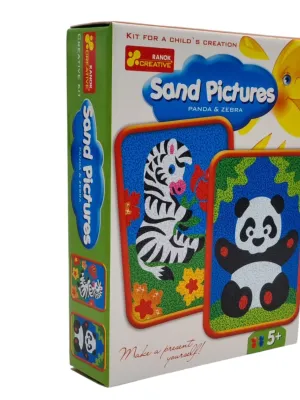 Ranok piešimas smėliu 2 paveiksliukai Panda ir Zebra