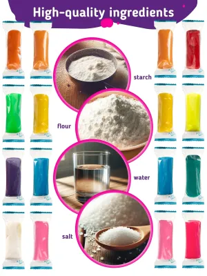 Natūralaus plastilino  modelino rinkinys Fantazijų puokštė Genio Kids 20 spalvų