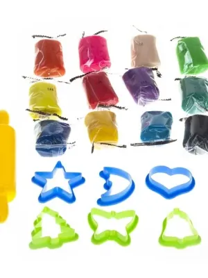 Genio kids plastilinas - modelinas 12 spalvų su formelėmis