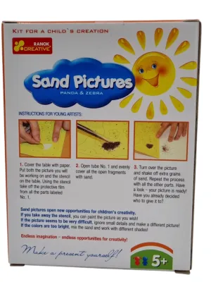 Ranok piešimas smėliu 2 paveiksliukai Panda ir Zebra