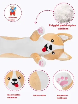 Fancy minkštas žaislas pagalvė šuo korgis Vaflis 70 cm