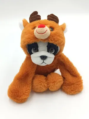 Minkšti žaislai šuo mopsas Kalėdos 30cm