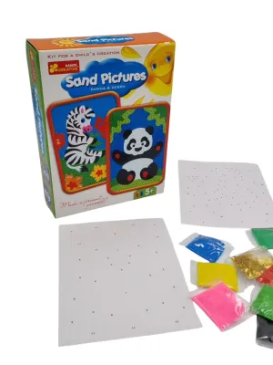 Ranok piešimas smėliu 2 paveiksliukai Panda ir Zebra