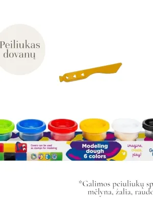 GENIO KIDS Natūralus plastilinas - modelinas, 6 spalvos