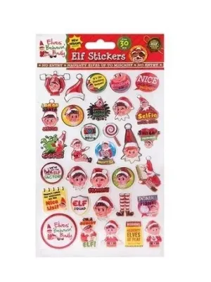 Kalėdiniai elfų lipdukai 30 vnt.