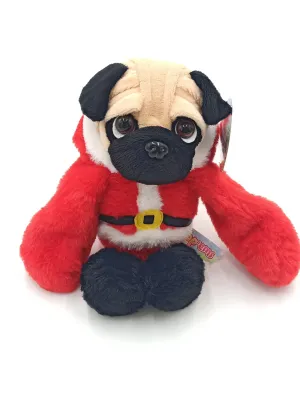 Minkšti žaislai šuo mopsas Kalėdos 30cm