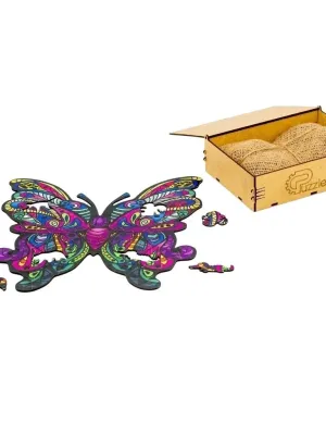 PUZZLEOK medinė dėlionė Spalvingas drugelis 68 det