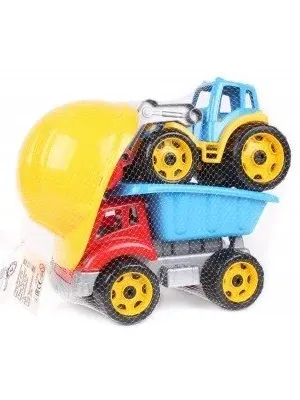 Technok statybininko rinkinys traktorius savivartis ir šalmas