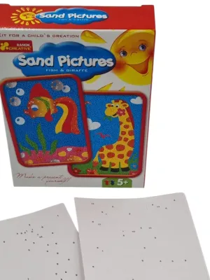 Ranok piešimas smėliu 2 paveiksliukai Žuvytė ir Žirafa