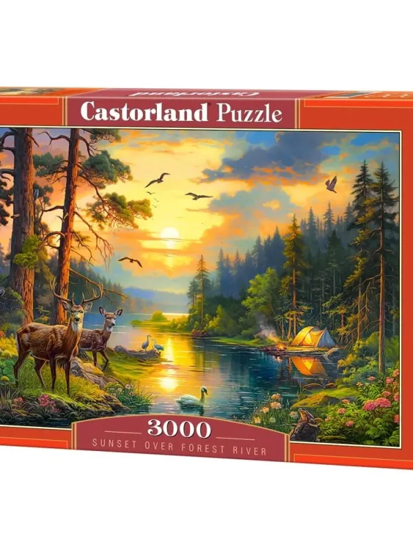 Produktas Castorland dėlionė Sunset over Forest River 3000 det. Paveikslėlis