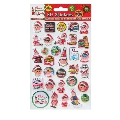 Produktas Kalėdiniai elfų lipdukai 30 vnt. Paveikslėlis