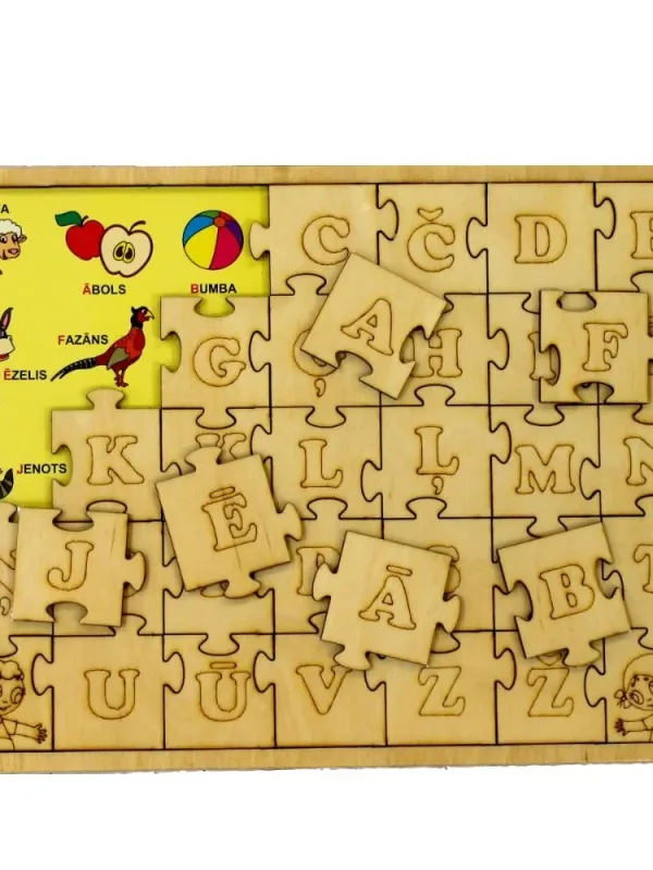 Produktas LATVIŲ KALBA dėlione "Mokomės abėcėlės" Paveikslėlis