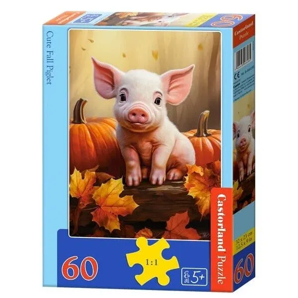 Produktas Castorland dėlionės Cute Fall Piglet  60 det. Paveikslėlis