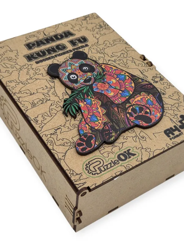 Produktas PUZZLEOK medinė dėlionė Panda 65 det Paveikslėlis