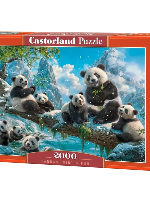 Produktas Castorland dėlionė Panda's Winter Fun 2000 det Paveikslėlis