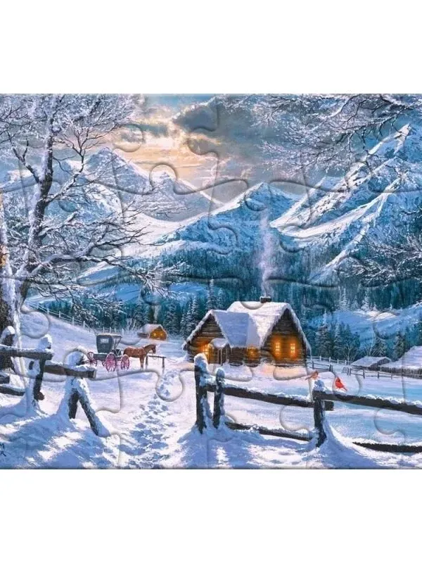 Produktas Castorland atvirukas - dėlionė 24 detalės Snowy Morning Paveikslėlis