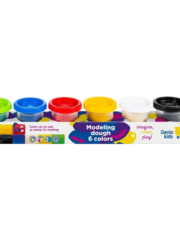 Produktas GENIO KIDS Natūralus plastilinas - modelinas, 6 spalvos Paveikslėlis