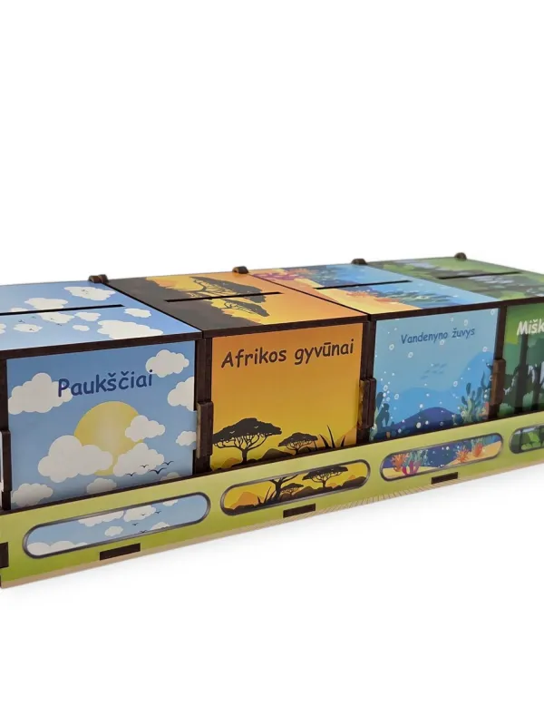 Produktas PuzzleOK rūšiuokliai Montessori Magiška gamta 40 el Paveikslėlis