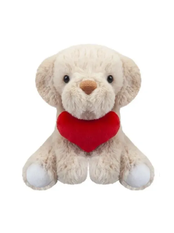 Produktas Pliušinis šuniukas su širdele, baltas, 15 cm Paveikslėlis