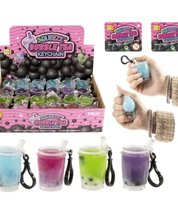 Produktas Antistresinis suspaudžiamas žaislas pakabukas Bubble Tea 6,5 cm Paveikslėlis