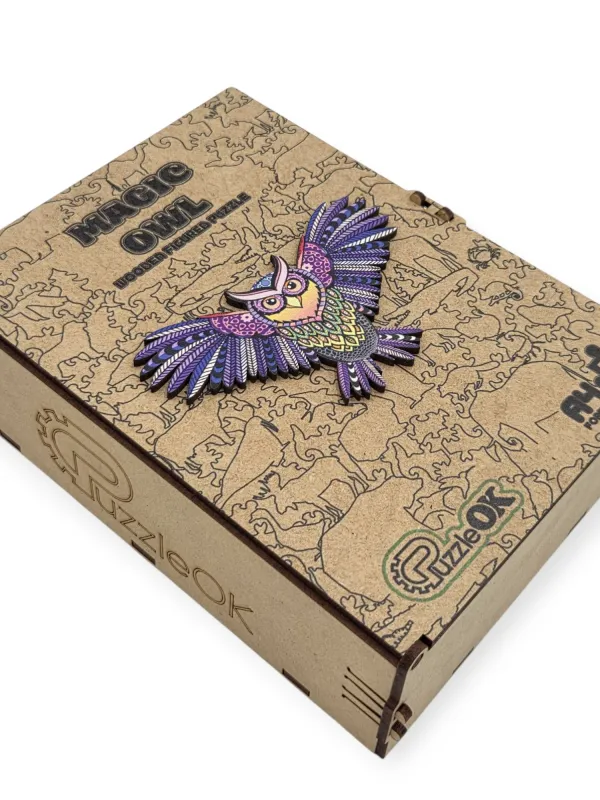 Produktas PUZZLEOK medinė dėlionė Magiška pelėda 69 det Paveikslėlis